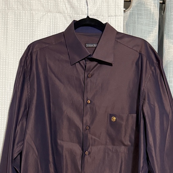 Men's Purple Stefano Ricci Italian Dress Shirt. Size 17.5 / 44 - Picture 7 of 12